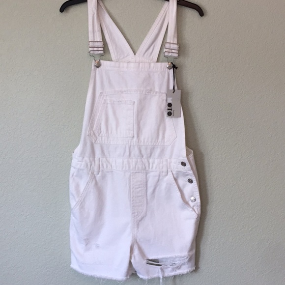 topshop white dungarees